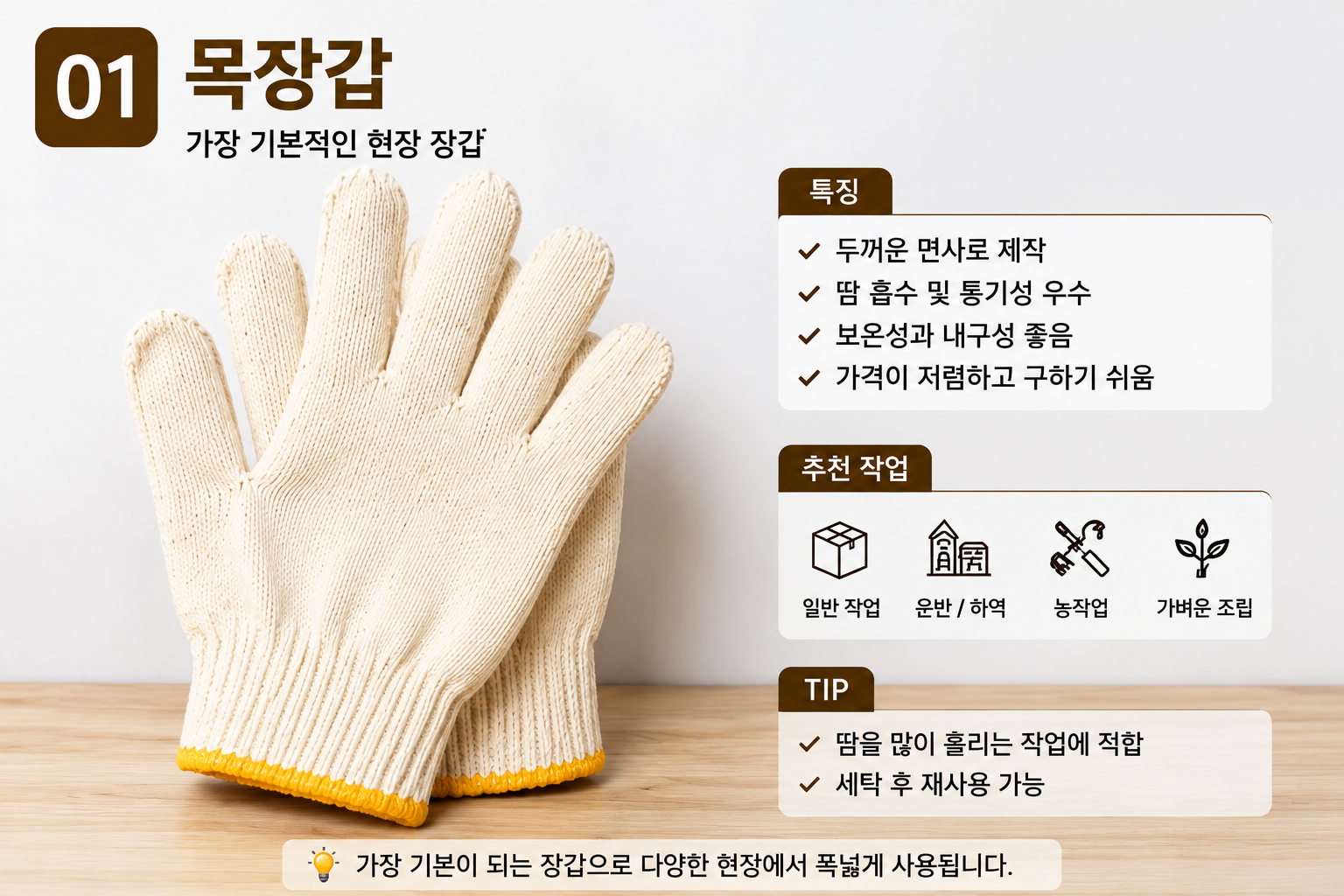 목장갑 - 가장 기본적인 현장 작업장갑